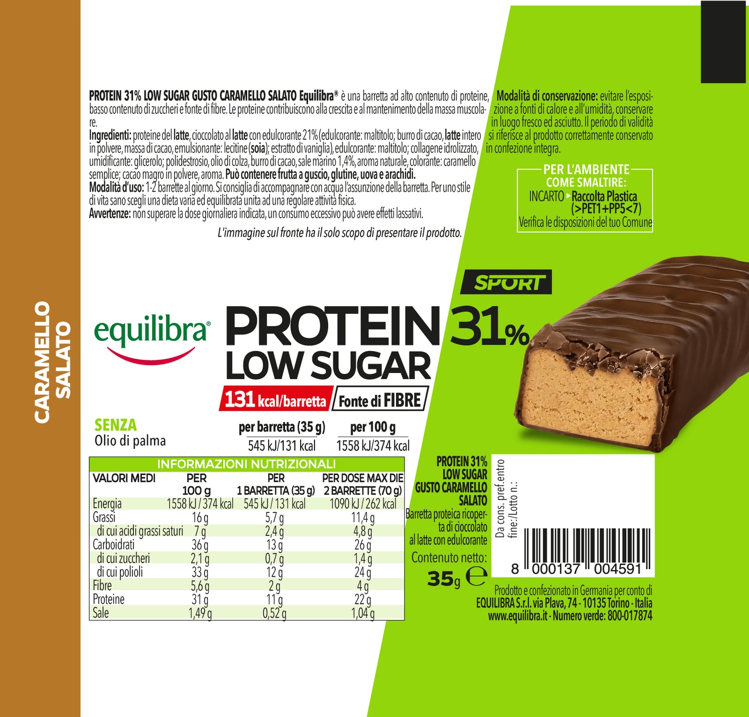 Barrette x 24 Protein 31% Low Sugar Caramello Salato