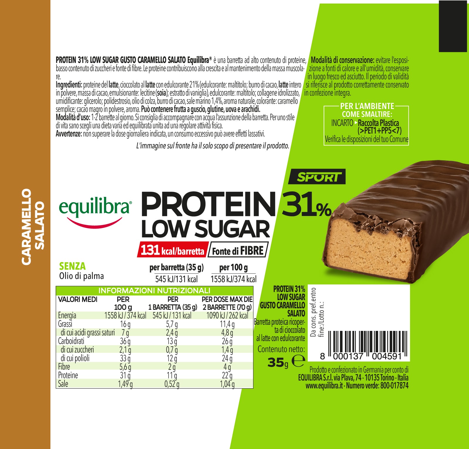 Barrette x 24 Protein 31% Low Sugar Caramello Salato