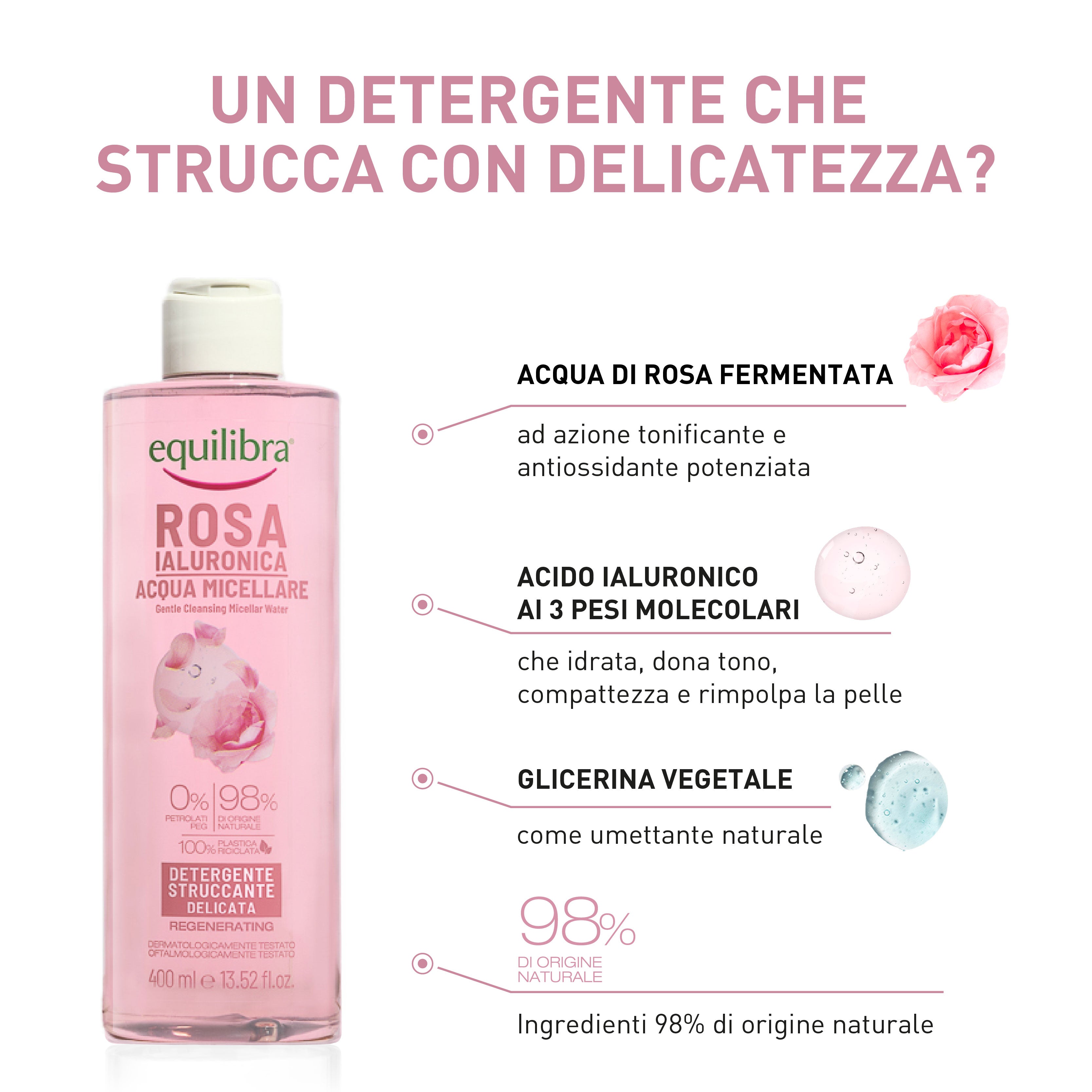 Acqua Micellare Rosa Ialuronica