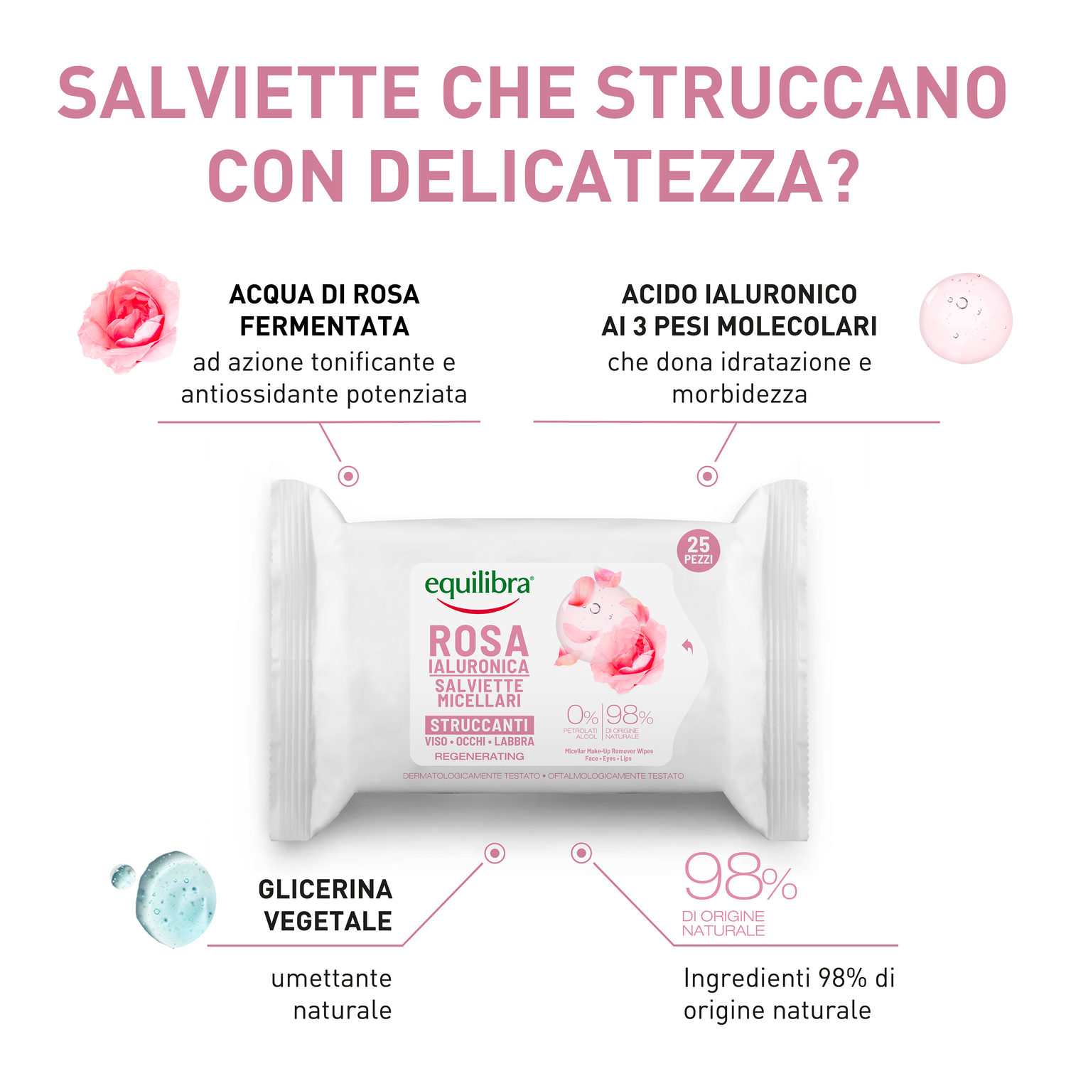 Salviette Micellari Rosa Ialuronica