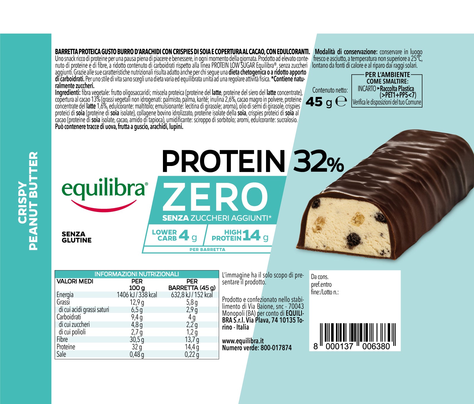 Barrette x 24 Protein 32% Zero Crispy Peanut