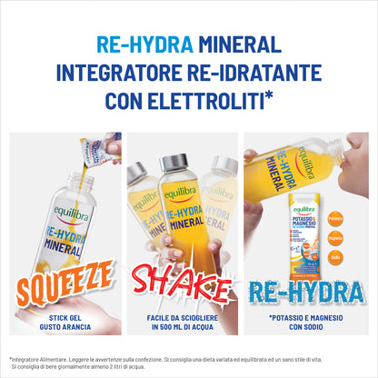 Potassio e Magnesio Re-Hydra Mineral Zero per il reintegro dei sali minerali