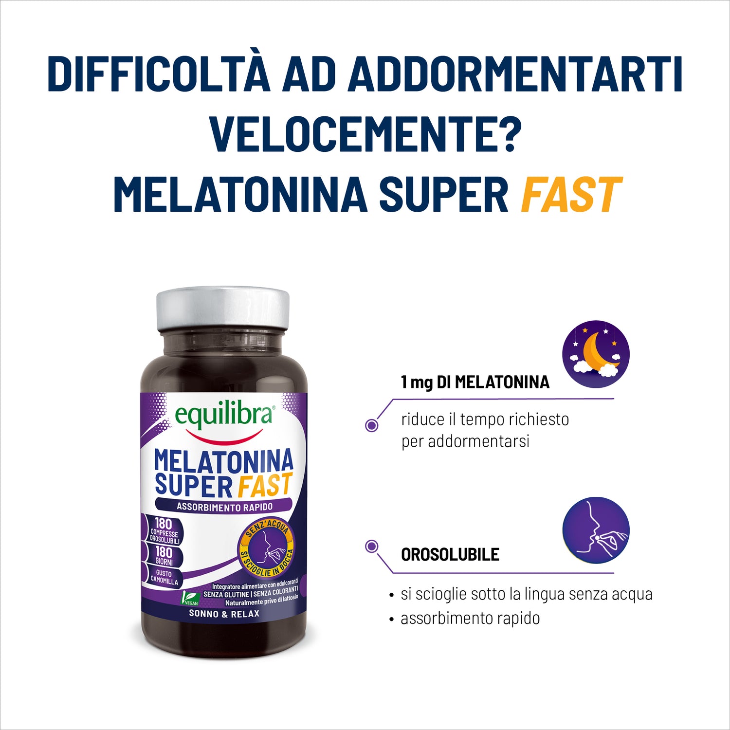 Melatonina Superfast orosolubili