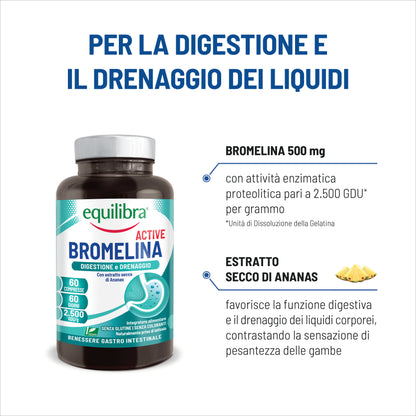 Integratore Bromelina Active per la digestione e il drenaggio